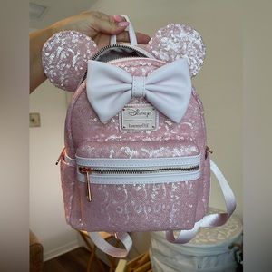 Loungefly Disney Minnie Mouse Cotton Candy Sequin Backpack